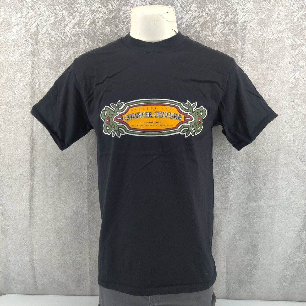 Vintage Counter Culture Shirt Mens Large Single Stitch USA 90s Skater Surfer